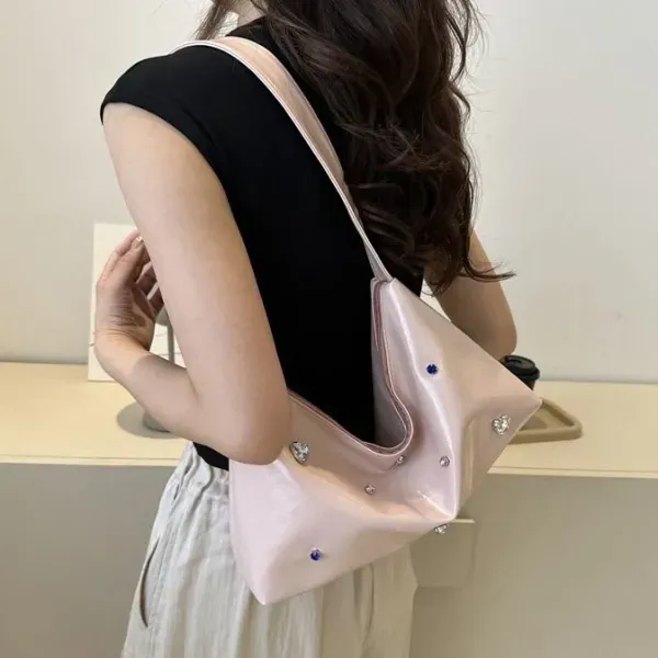 Large Sparkling Silver Shoulder Bag