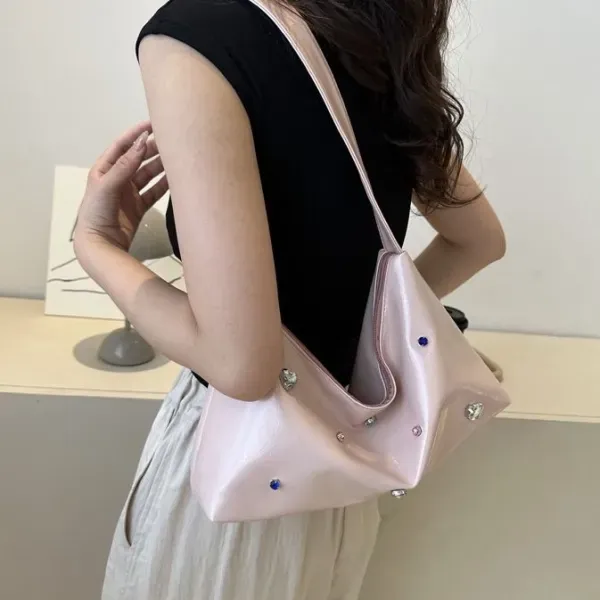 Large Sparkling Silver Shoulder Bag