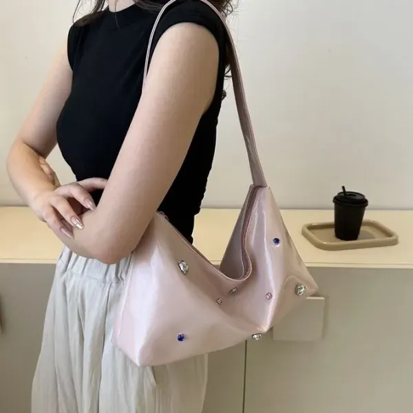 Large Sparkling Silver Shoulder Bag