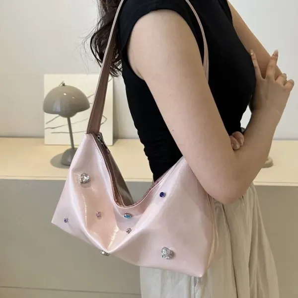 Large Sparkling Silver Shoulder Bag