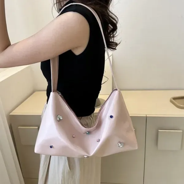 Large Sparkling Silver Shoulder Bag