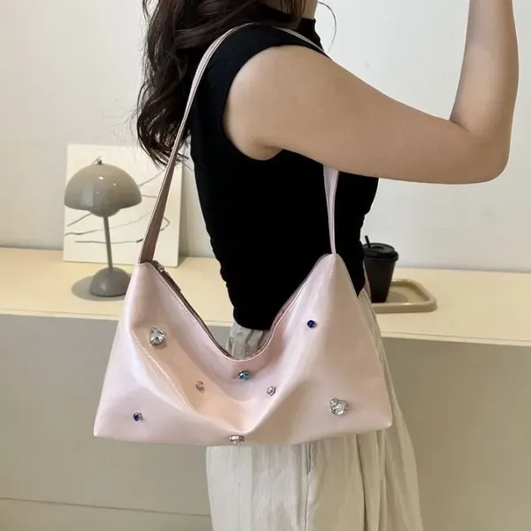 Large Sparkling Silver Shoulder Bag