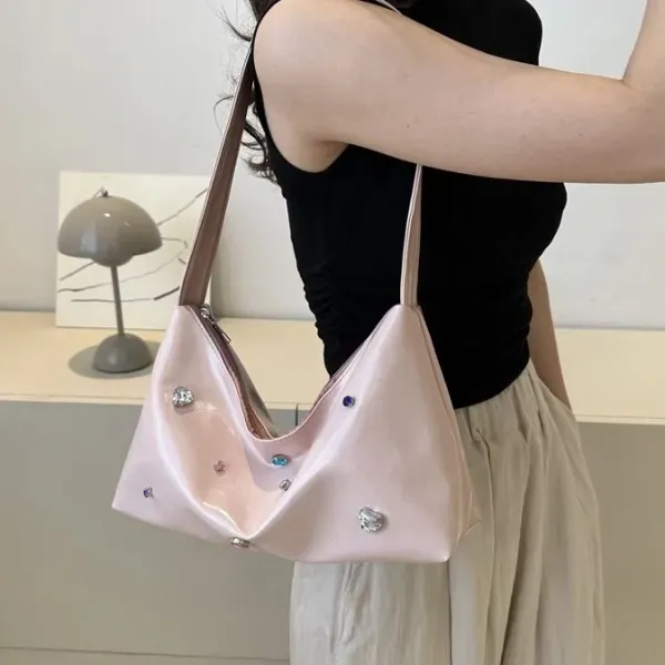 Large Sparkling Silver Shoulder Bag