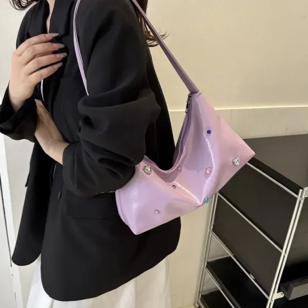 Large Sparkling Silver Shoulder Bag