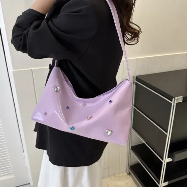 Large Sparkling Silver Shoulder Bag