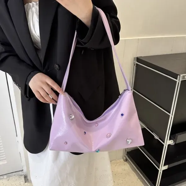 Large Sparkling Silver Shoulder Bag