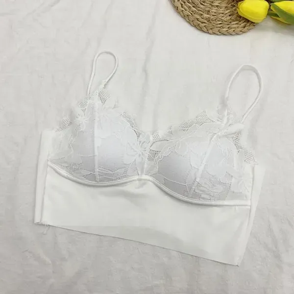 Floral Lace Padded Spaghetti Strap Bra