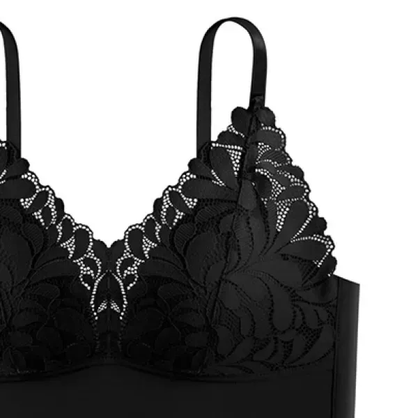 Floral Lace Padded Spaghetti Strap Bra