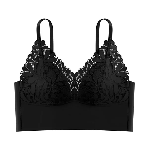 Floral Lace Padded Spaghetti Strap Bra