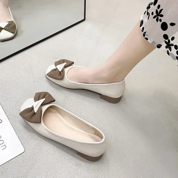 Women Stylish Bow Slip On Flat Shoes
