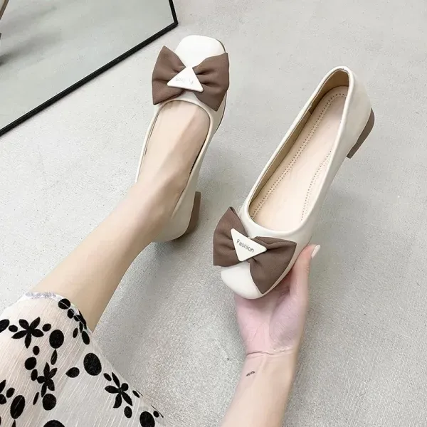Women Stylish Bow Slip On Flat Shoes