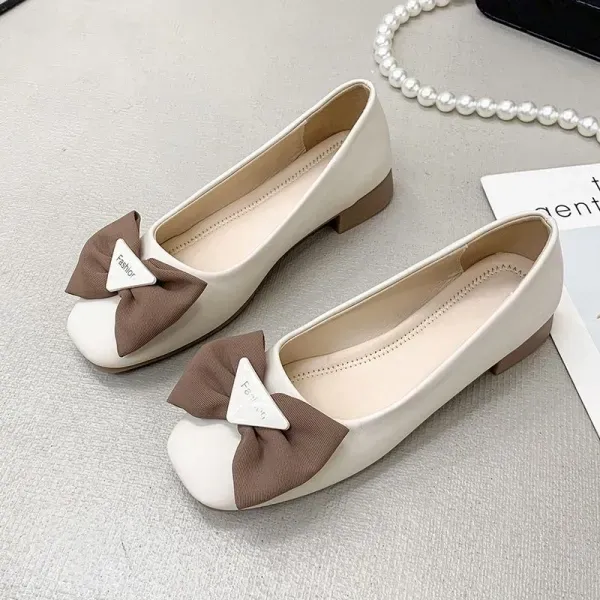 Women Stylish Bow Slip On Flat Shoes