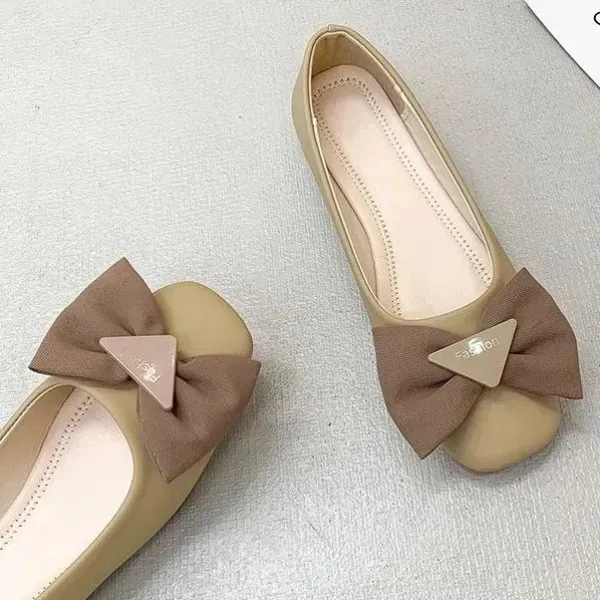 Women Stylish Bow Slip On Flat Shoes