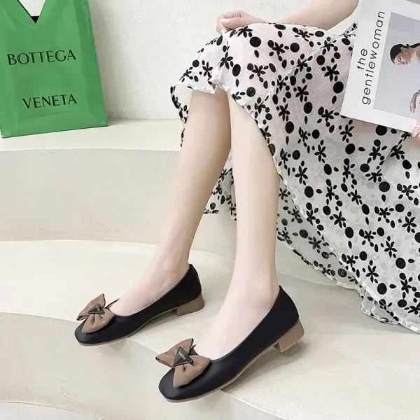 Women Stylish Bow Slip On Flat Shoes