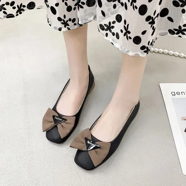Women Stylish Bow Slip On Flat Shoes