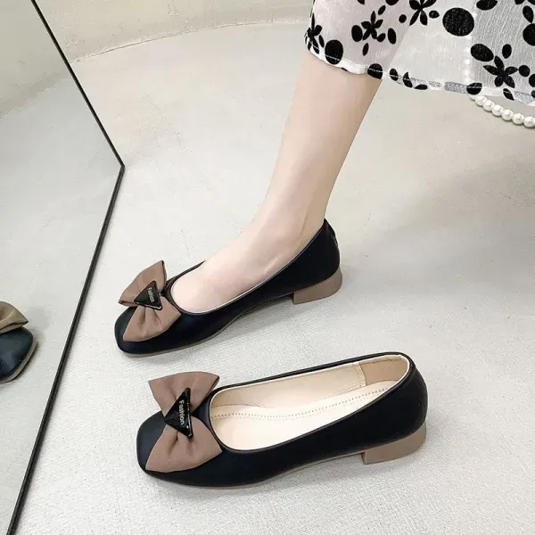 Women Stylish Bow Slip On Flat Shoes