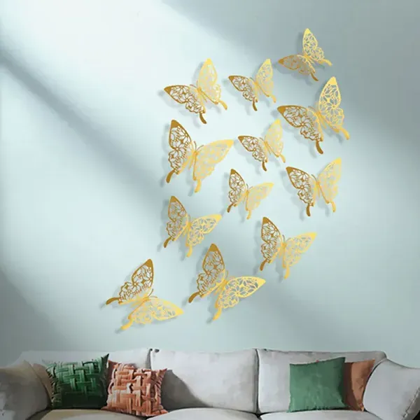 12 Pcs 3D Butterfly Wall Stickers Decor