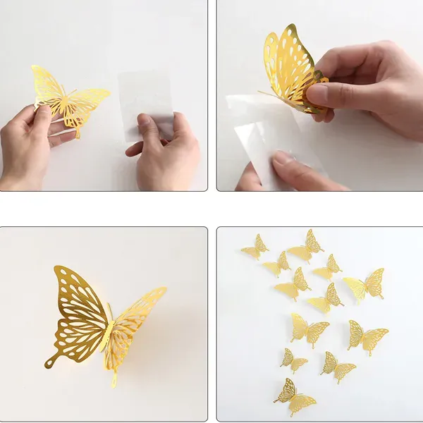 12 Pcs 3D Butterfly Wall Stickers Decor