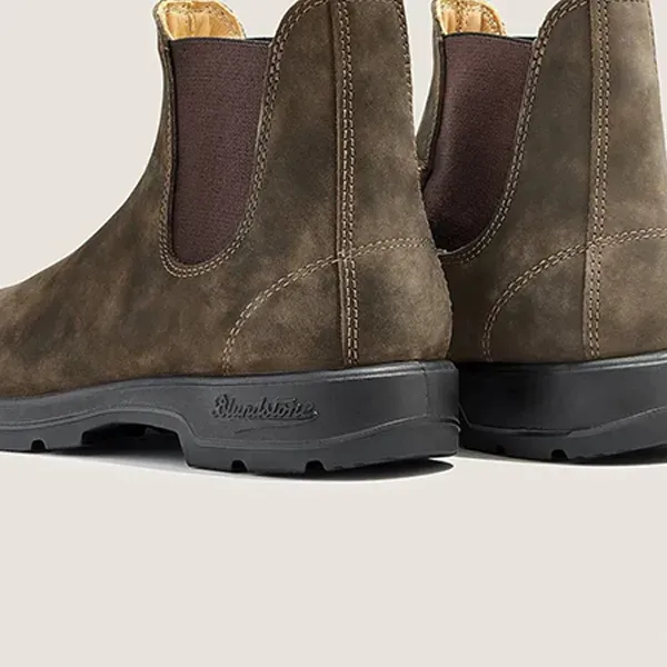 Slip-On High-Top Leather Ankle Boots