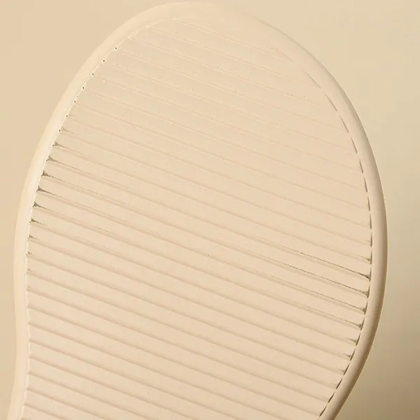 Beige Transparent PVC Strap Flat Slides