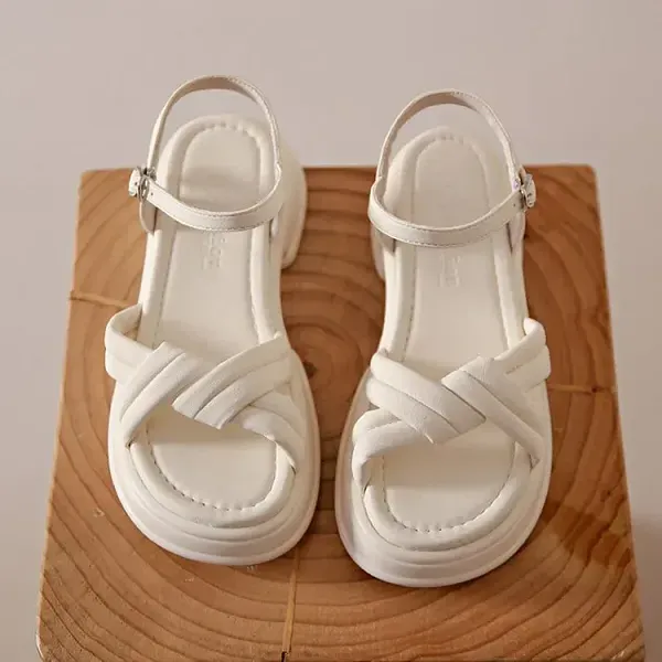 Soft Puffy Cross-Strap Sandals For Women's