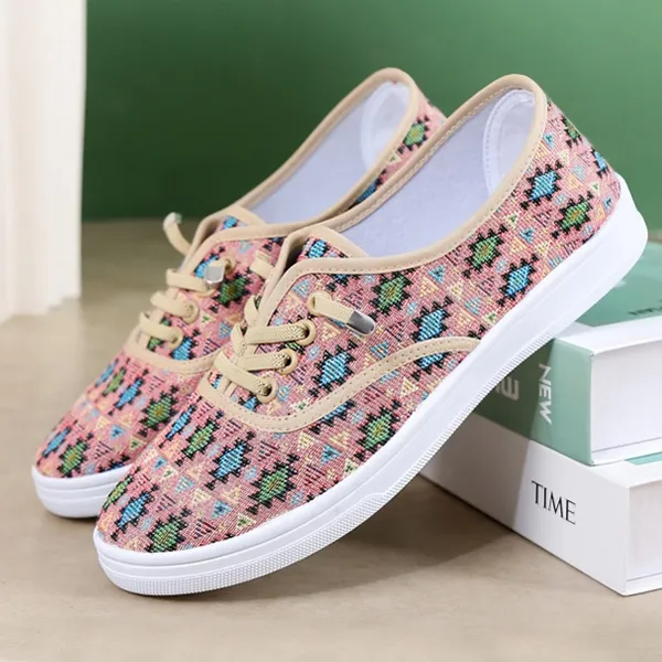 Women's Casual Floral Canvas Flat Shoes