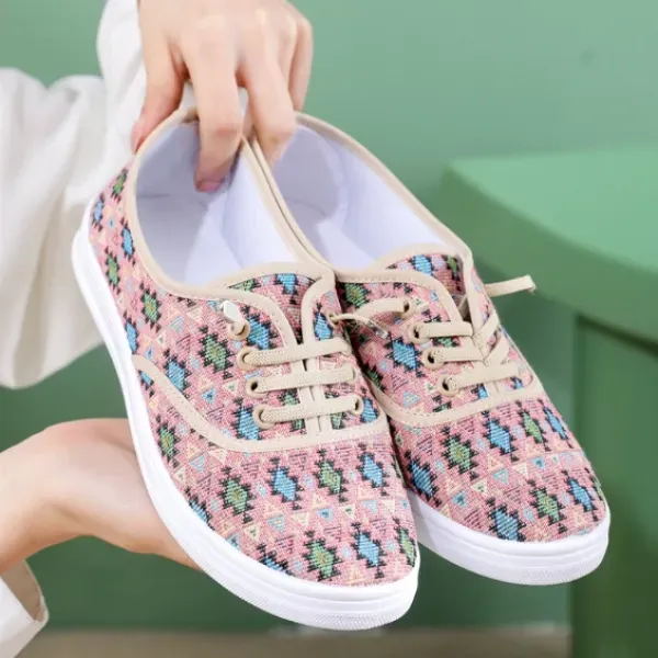 Women's Casual Floral Canvas Flat Shoes