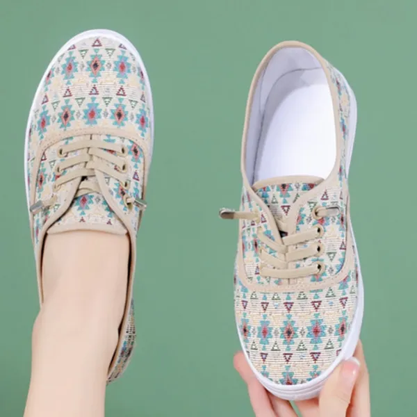 Women's Casual Floral Canvas Flat Shoes