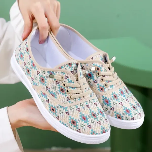 Women's Casual Floral Canvas Flat Shoes