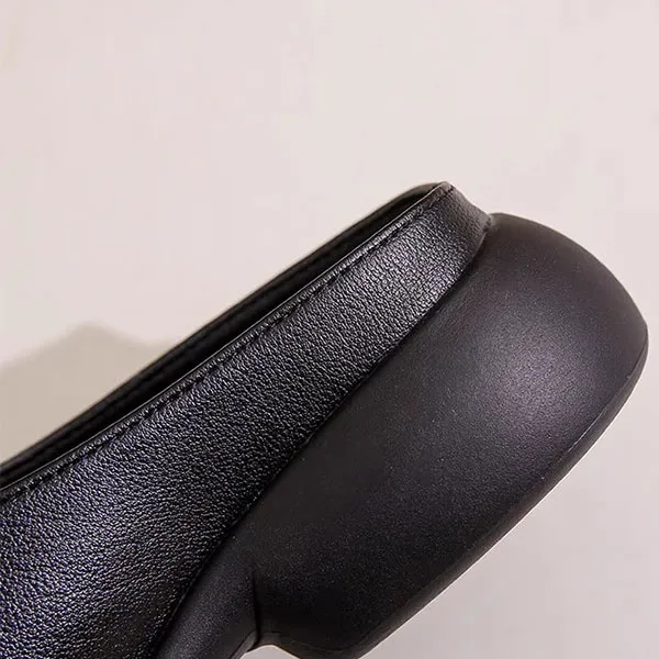 PU Leather Thick Bottom Mules
