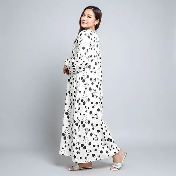 Puff Sleeve Round Neck Maxi Dress