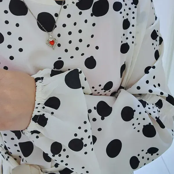 Puff Sleeve Round Neck Maxi Dress