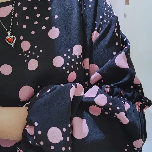 Puff Sleeve Round Neck Maxi Dress