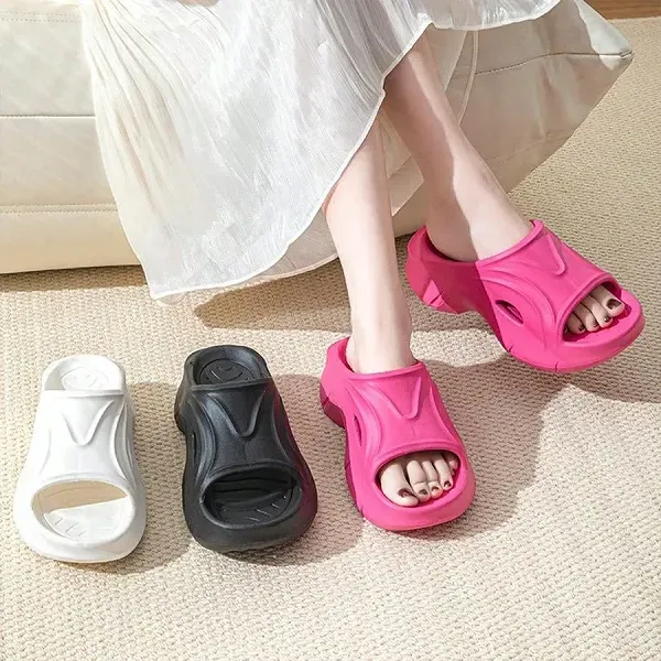 Premium Chunky Wedge Beach Slides