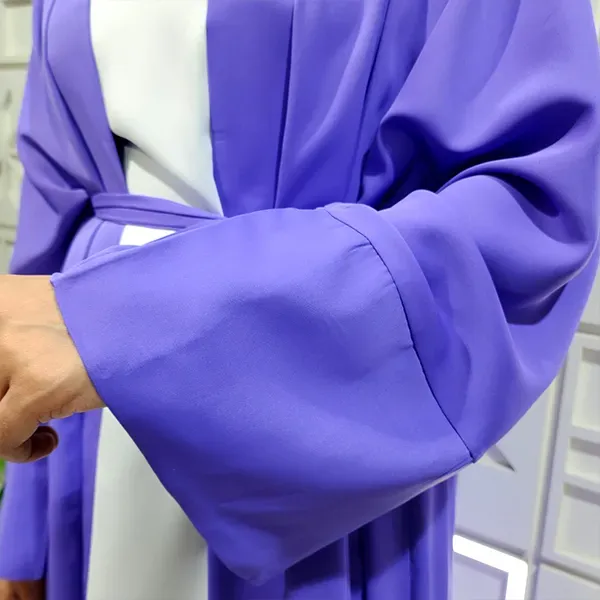 Thumbnail of Dorbe 2PCs Long Sleeve Open Front Belted Abaya Style Outwear Cardigan