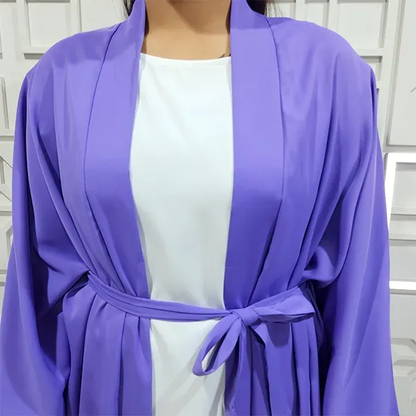 Thumbnail of Dorbe 2PCs Long Sleeve Open Front Belted Abaya Style Outwear Cardigan
