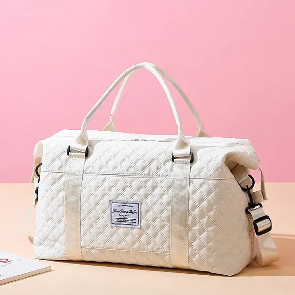 Stylish Quilted Travel and Gym Duffel Bag