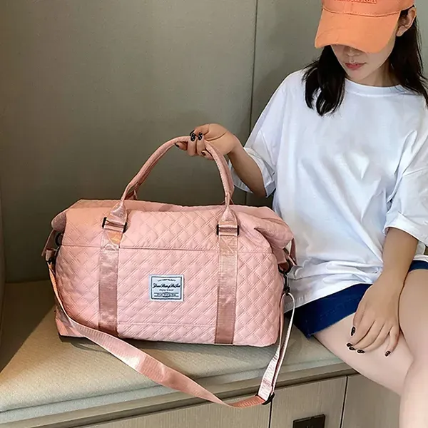 Stylish Quilted Travel and Gym Duffel Bag