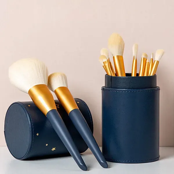 12Pcs Blue Star Makeup Brush Set with Case