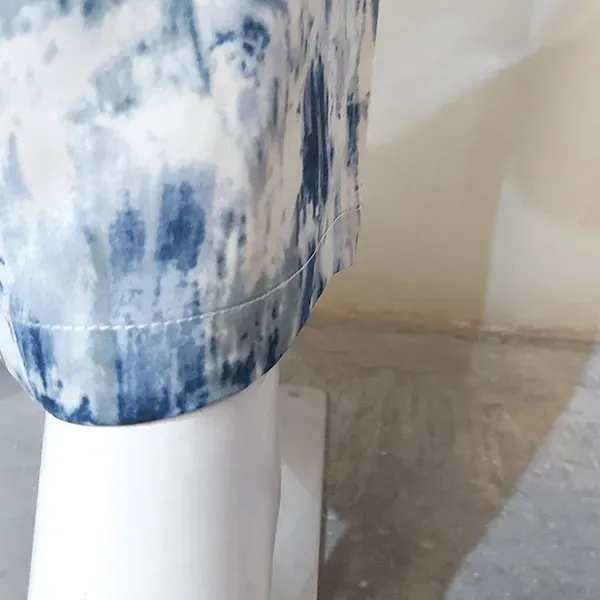 DORBE Baroque Pattern Irregular Length Blouse Top Elastic Waist Wide Leg Trouser 2 Piece Set