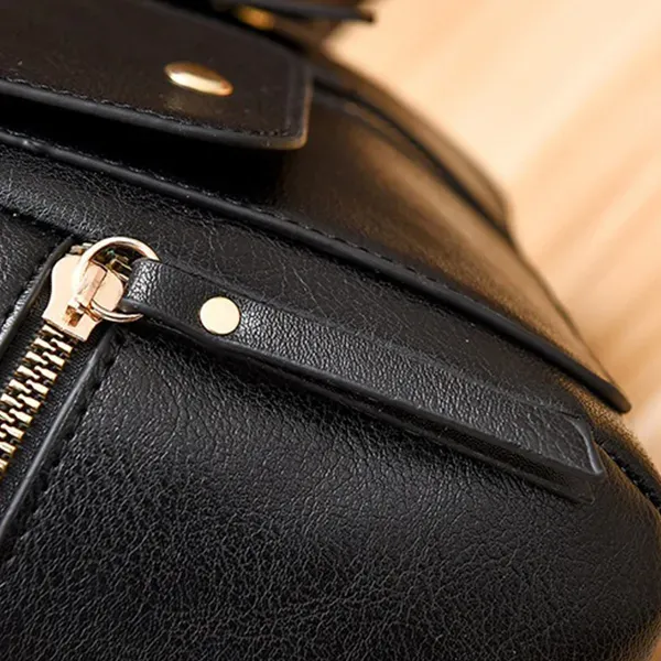 Trendy Black Barrel Handbag | Pom-Pom Charm and Pockets