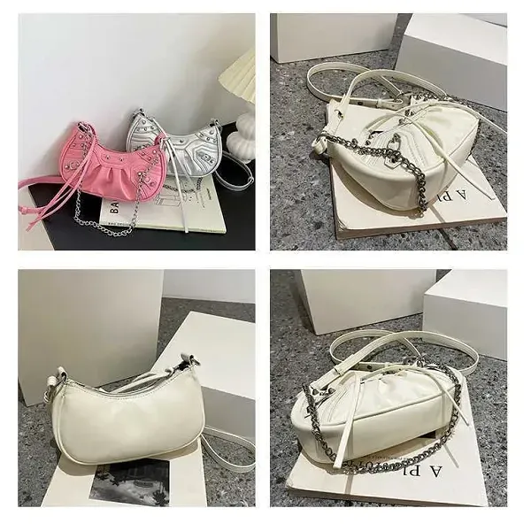 Thumbnail of Trendy Studded Shoulder Bag with Chain