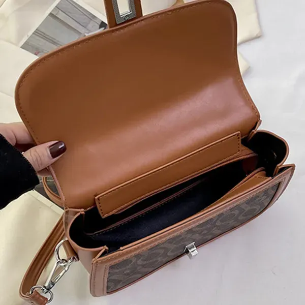 Letter Pattern Adjustable Strap PU Leather Crossbody Women Mini Handbag