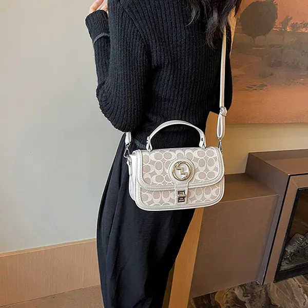 Thumbnail of Letter Pattern Adjustable Strap PU Leather Crossbody Women Mini Handbag