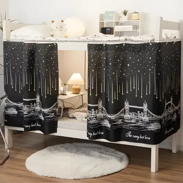 Starry Night Dorm Bunk Privacy Curtains