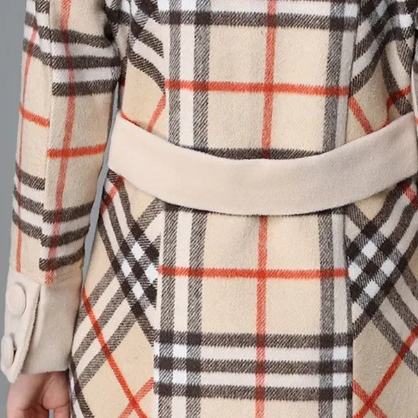 Women's Plaid Winter Long Coat