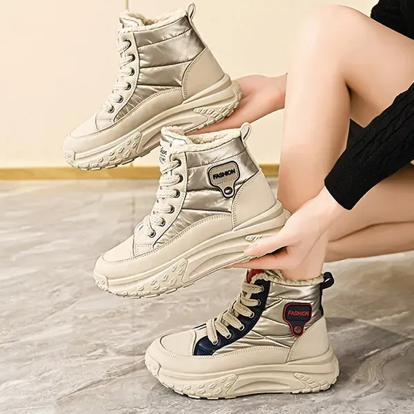 Winter Fashion High-Top Lace-Up Boots