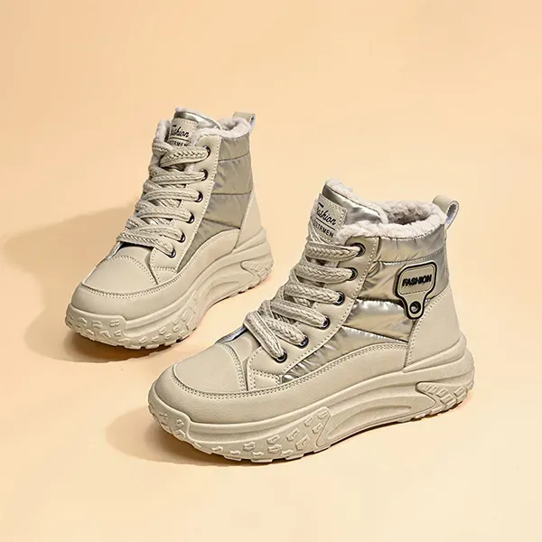 Winter Fashion High-Top Lace-Up Boots