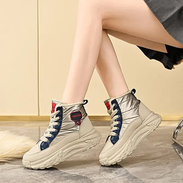 Winter Fashion High-Top Lace-Up Boots