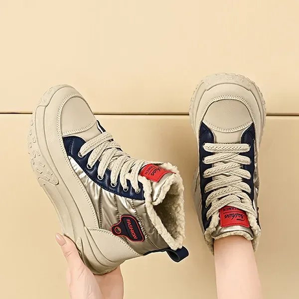 Winter Fashion High-Top Lace-Up Boots
